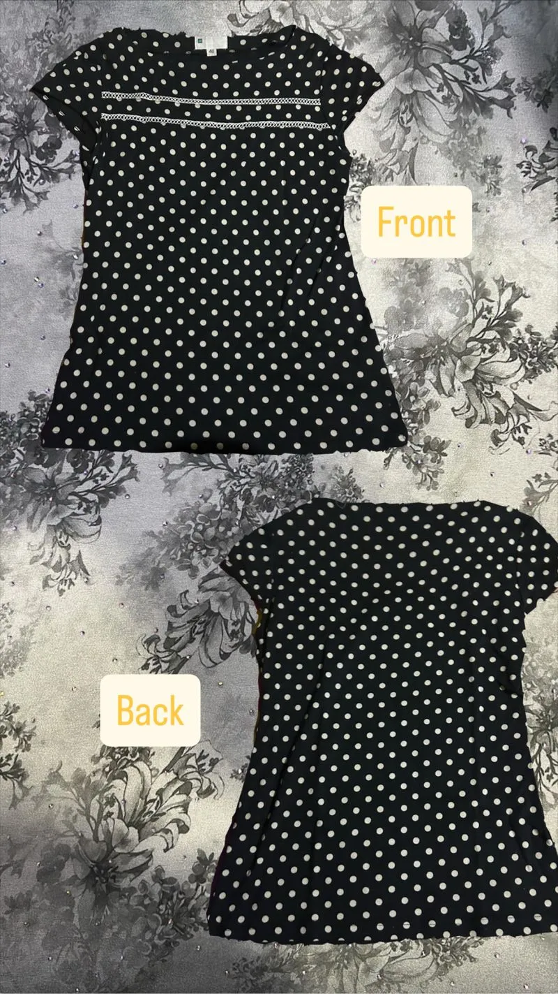 Short-sleeve top polkadot with double lace photo 1