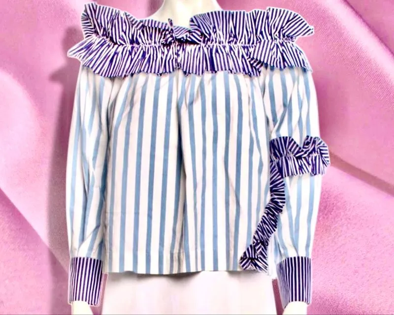 MSGM Women Ruffle Off Shoulder Blouse photo 1