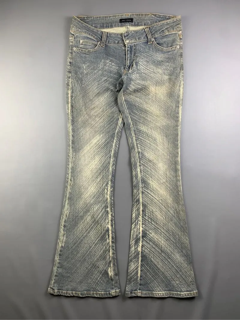 2000s Daily Topics Washed Blue Lowrise Flare Jeans (30) photo 1