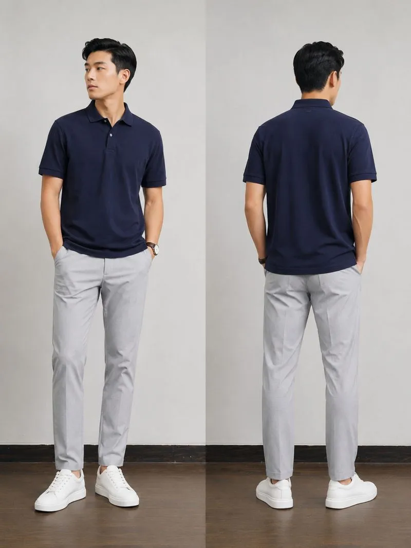 Polo Shirt Uniqlo Biru Navy photo 1