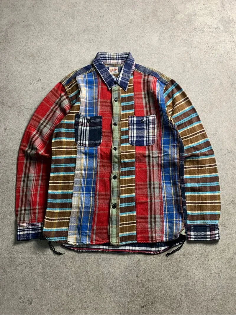 Houston Union Made Chainstitch Run-Off Heavy Flannel Shirt photo 1