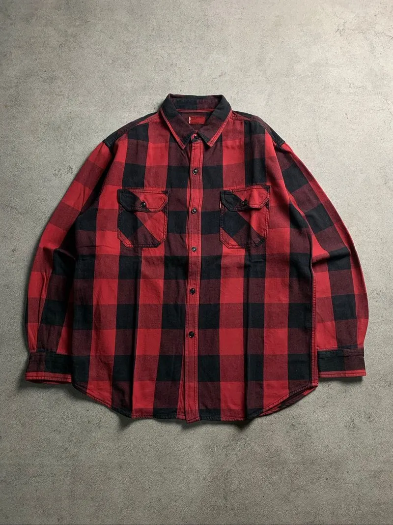 Levis Red Tab Double Pocket Plaid Heavy Flannel Shirt photo 1