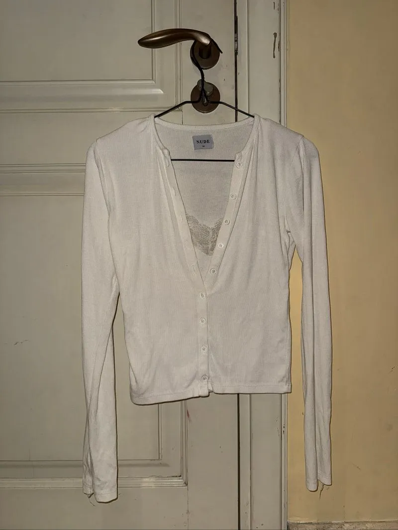 NUDE (local brand) top cardigan one set cream  photo 1