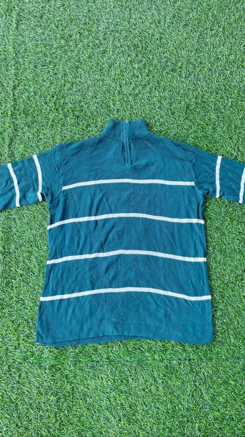 Sweater Knit Stripe Hijau Tua photo 1