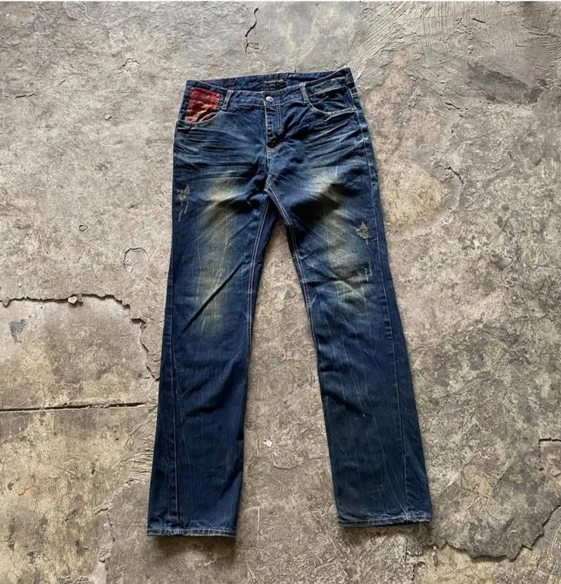 Three qr long pant denim dark whased blue reguler fit  photo 1