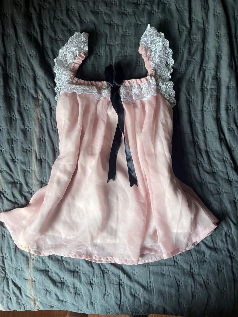 Babydoll Lace Ribbon Flowy Top photo 1