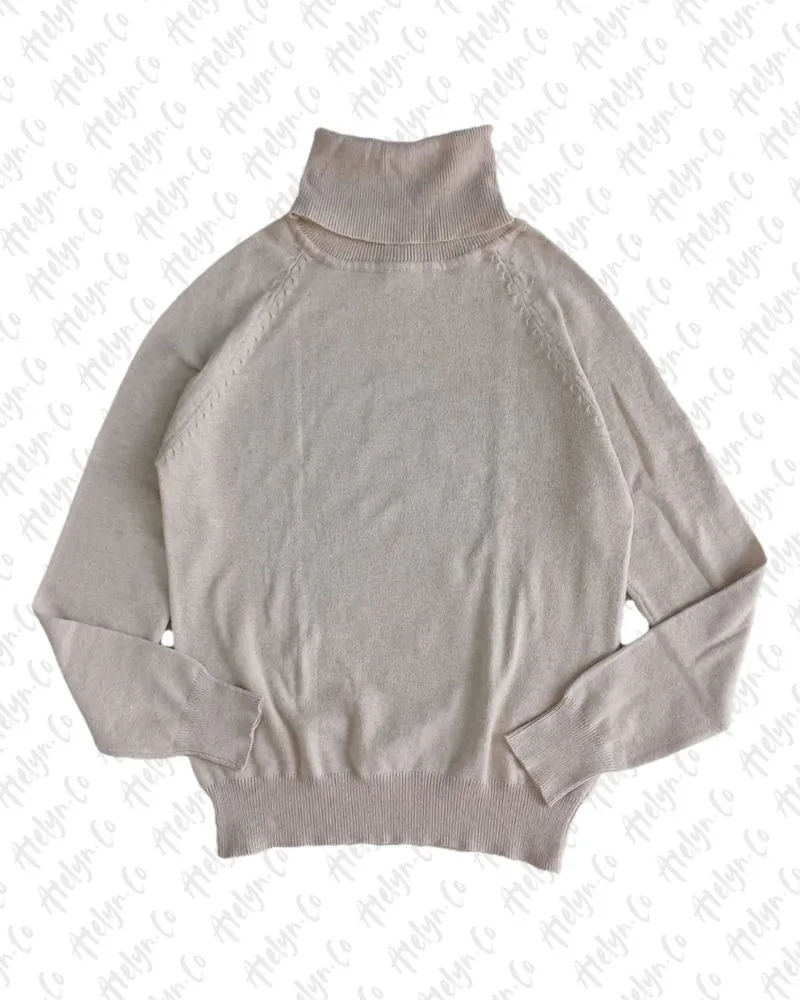Knit Turtle Neck Sweaters Cream photo 1