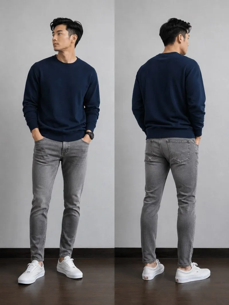 Celana jeans stretch Mark and Spencer abu washed photo 1