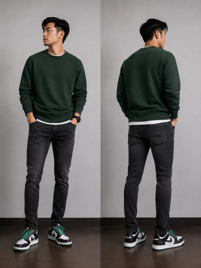 Celana jeans black washed pull & bear photo 1