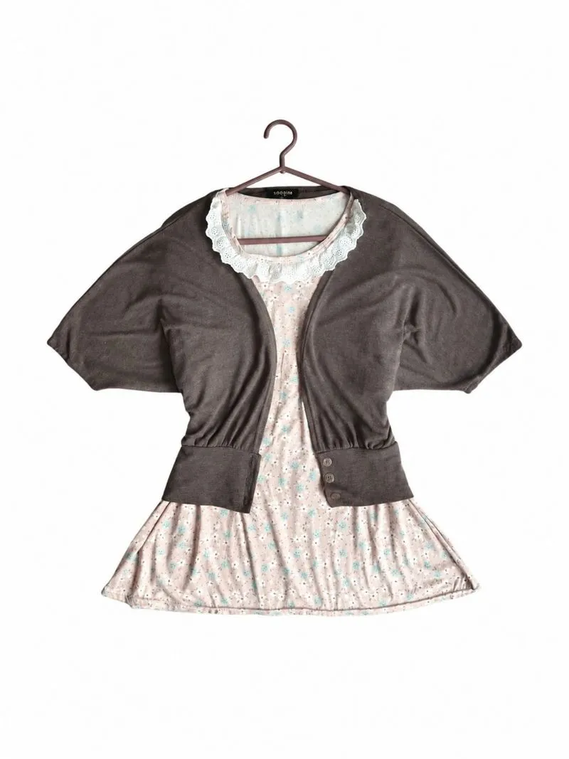 coquette layered floral bolero balletcore fairycore mori photo 1