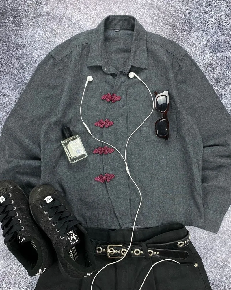 Grey Cheongsam Shirt photo 1