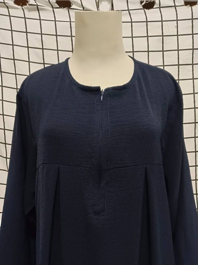 Gamis navy wanita all size merk Quinshasri Collection photo 1