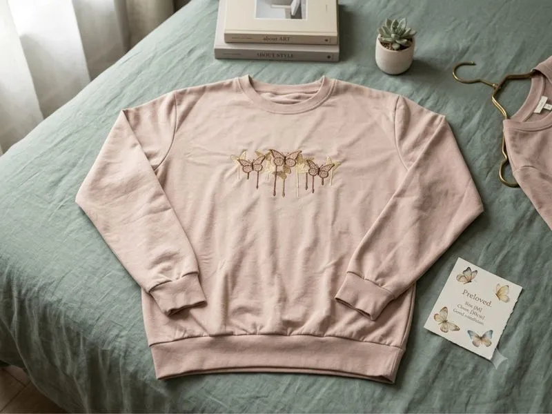Butterfly Embroidery Sweatshirt photo 1