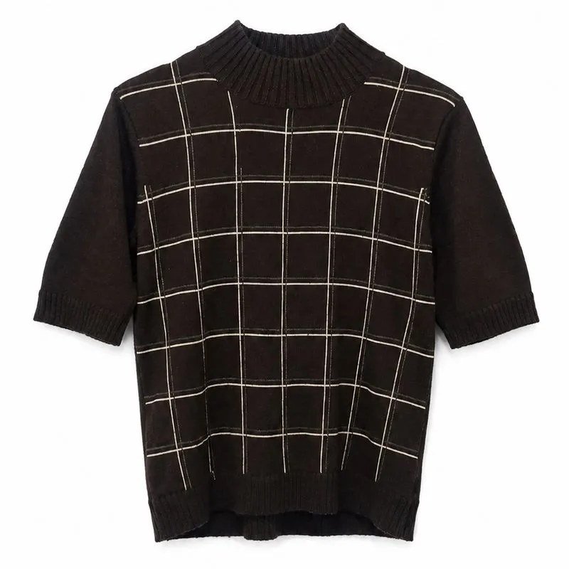 Knit Top Motif Kotak photo 1