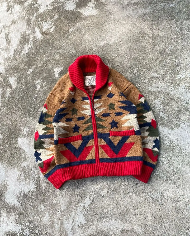 KNIT SHAWN COLLAR SWEATER photo 1