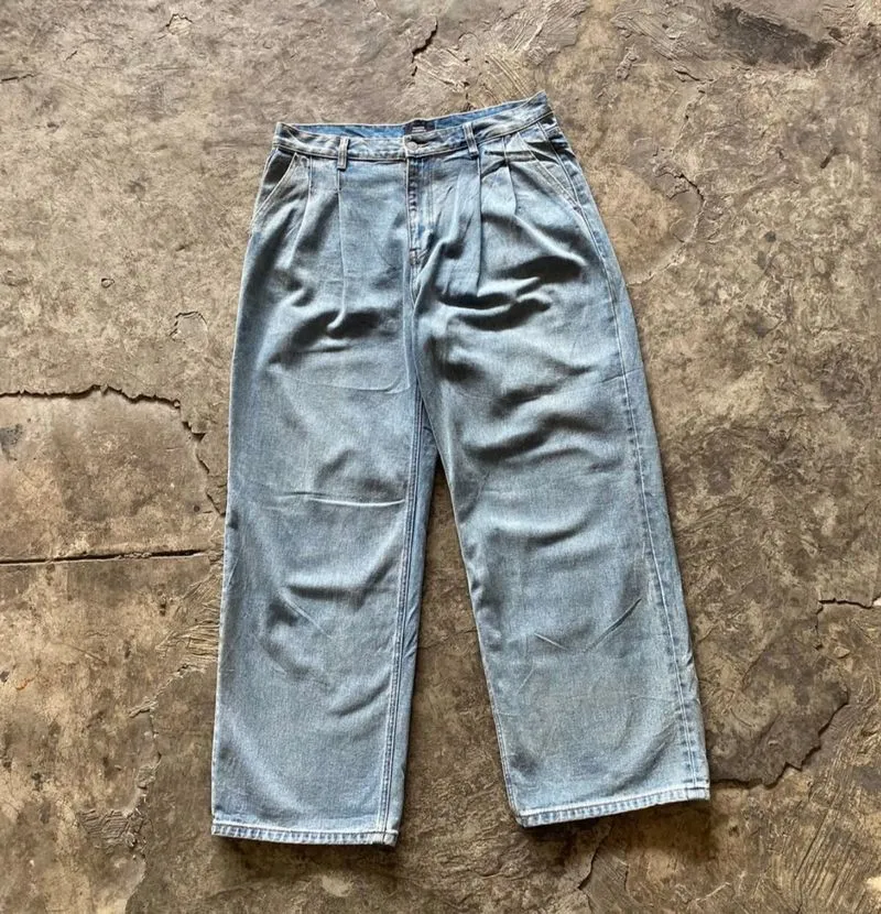 Musisa standart baggy long pants denim photo 1