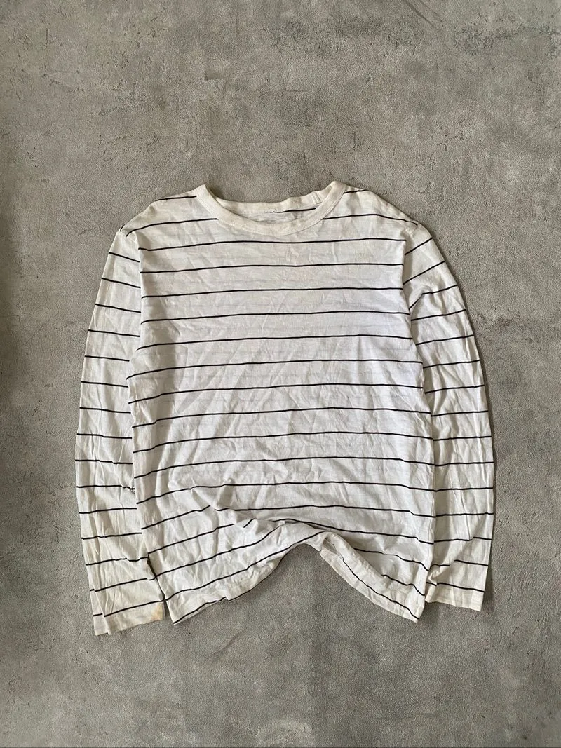 Grunge Kurt Cobain Style -Giordano Basic Stripe Long Sleeve  photo 1