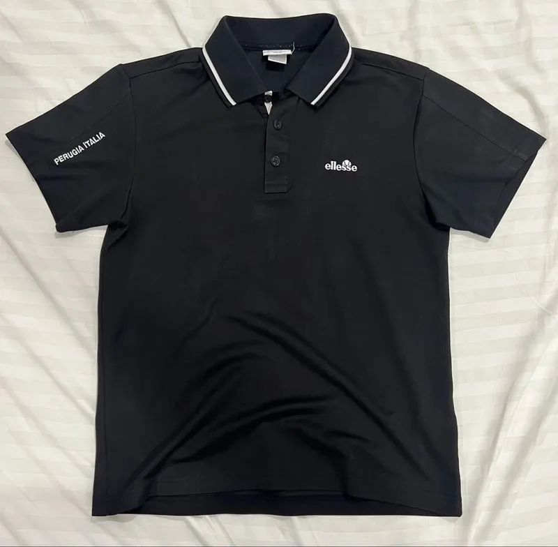 Vintage Polo Ellesse Perugia Italia Hitam photo 1