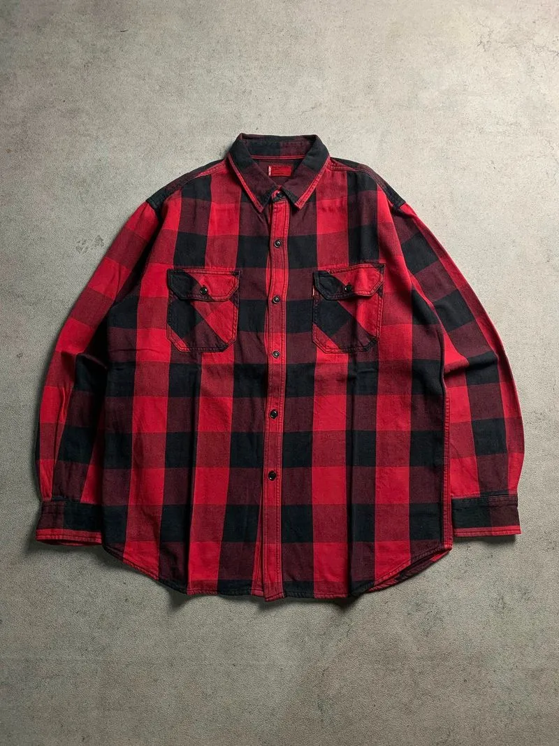 Levis Red Tab Double Pocket Plaid Heavy Flannel Shirt photo 1