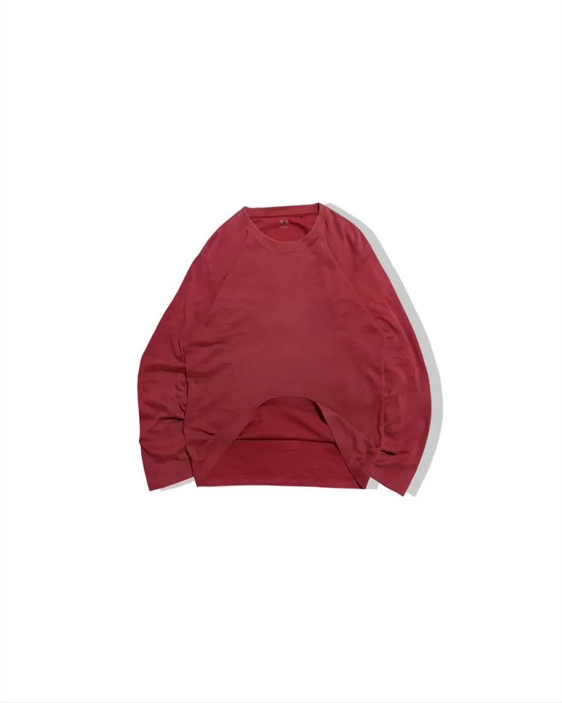 Uniqlo Long Sleeve Supima T-Shirt - Maroon photo 1