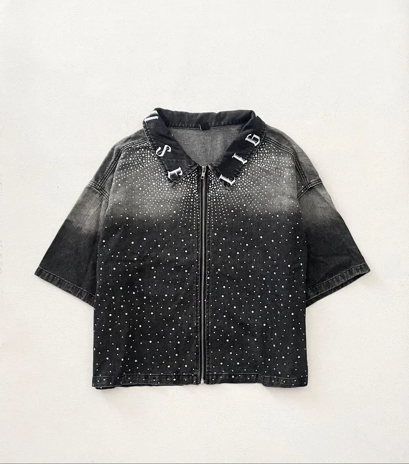 Kemeja Denim Wosh Black Boxy Fit photo 1