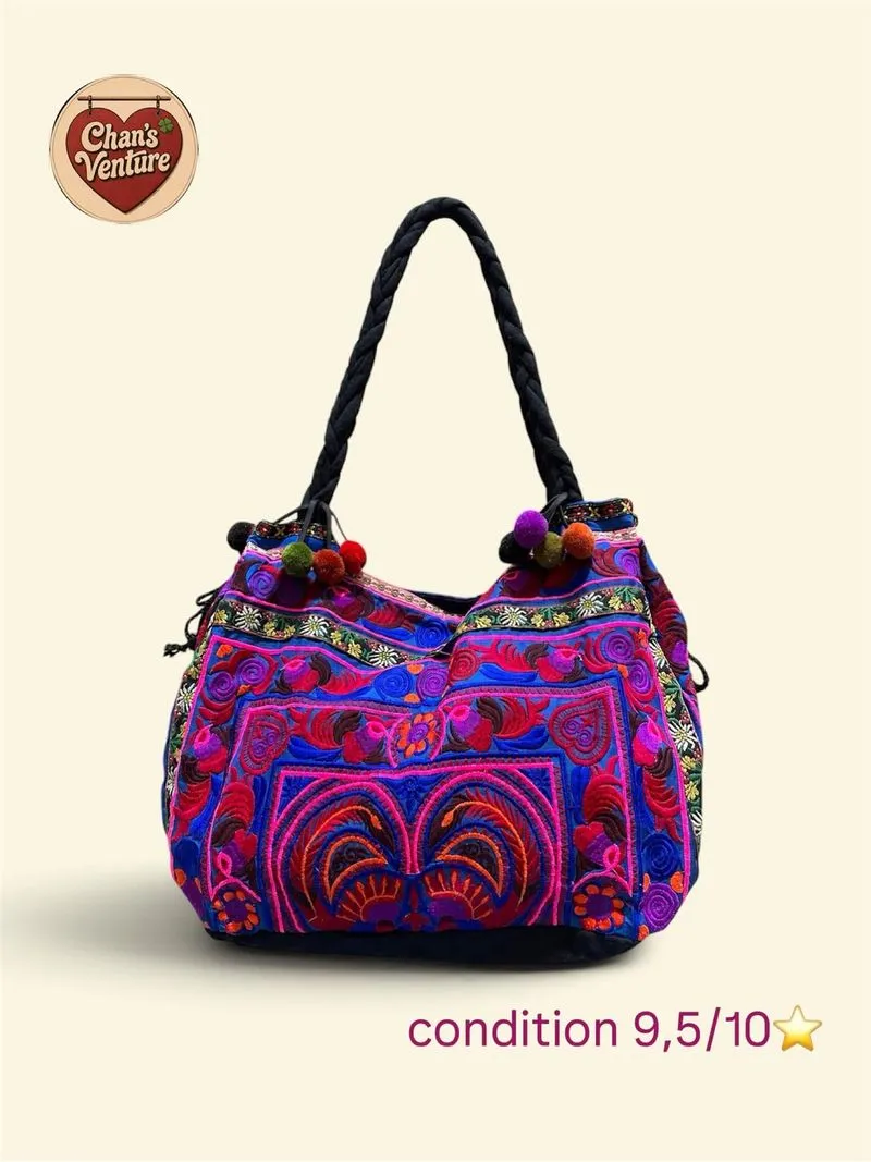 Bohemian Embroidered Hobo Shoulder Bag photo 1