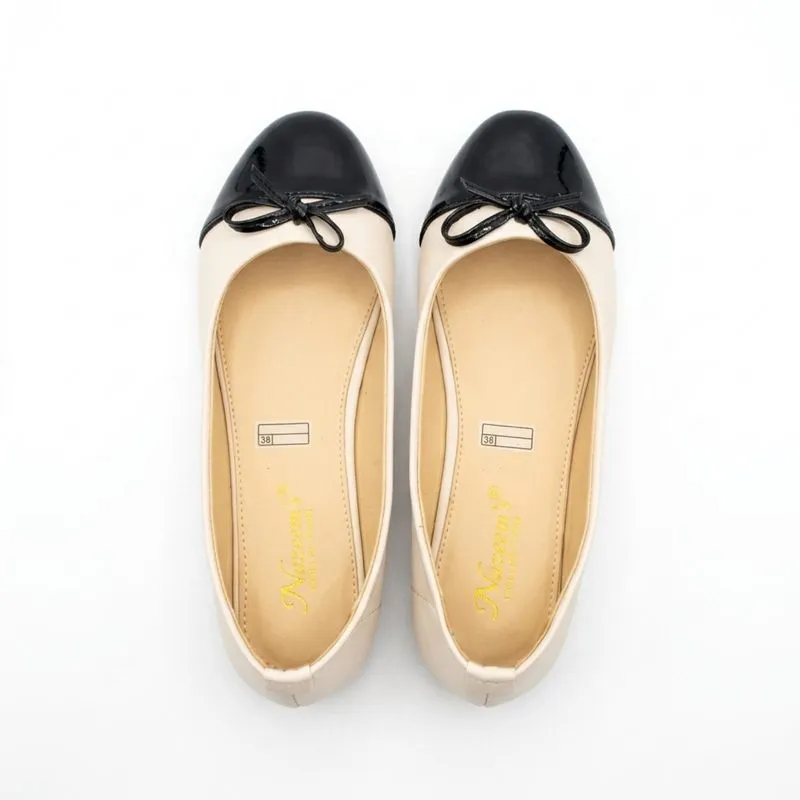 flatshoes cantik beige black pita, uk 38 photo 1