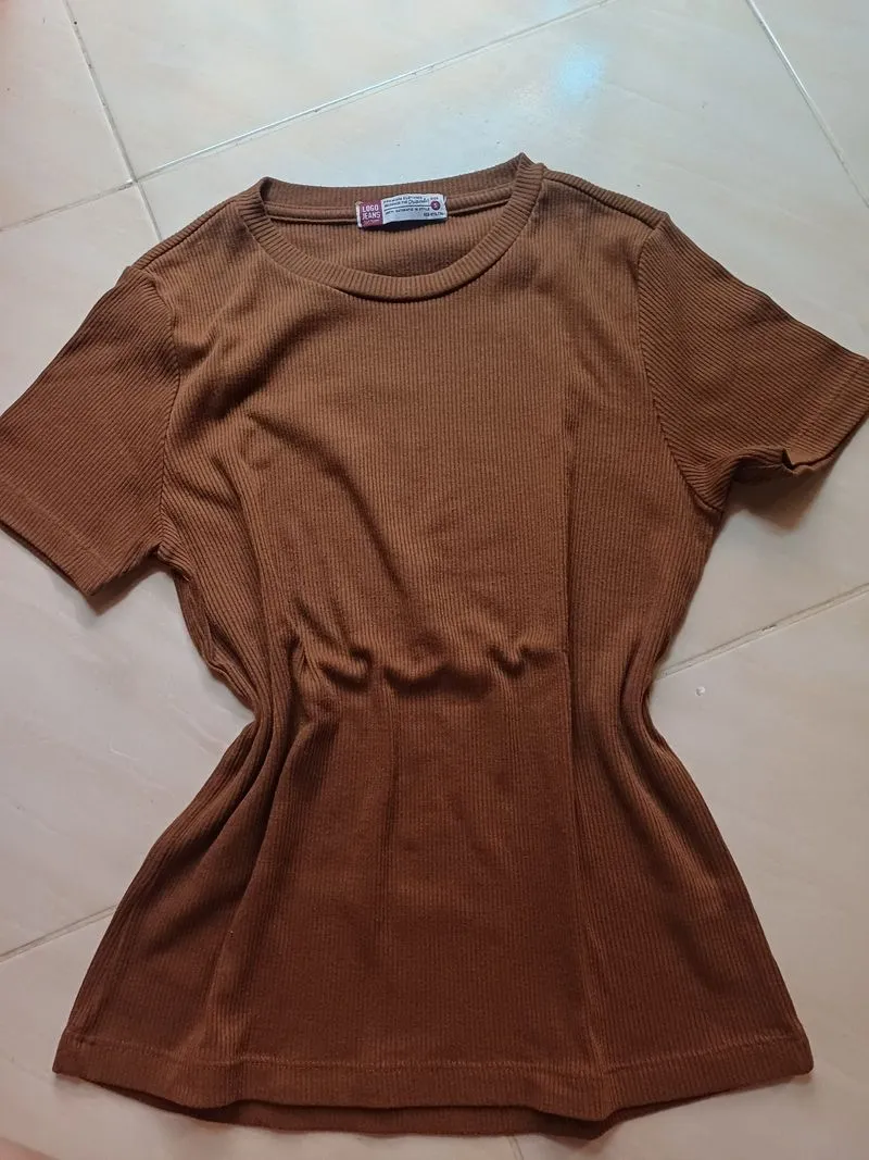 logo jeans shirt brown photo 1