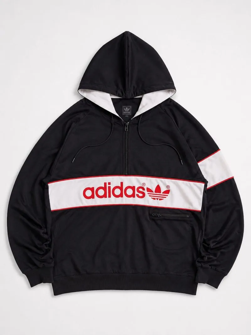 VINTAGE ADIDAS TREFOIL HALF-ZIP TRACKSUIT HOODIE photo 1