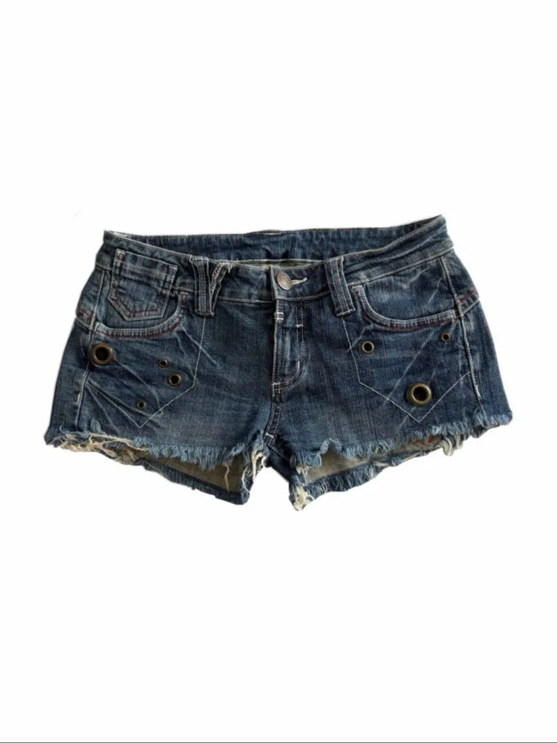 Stud Ring Denim Shorts photo 1