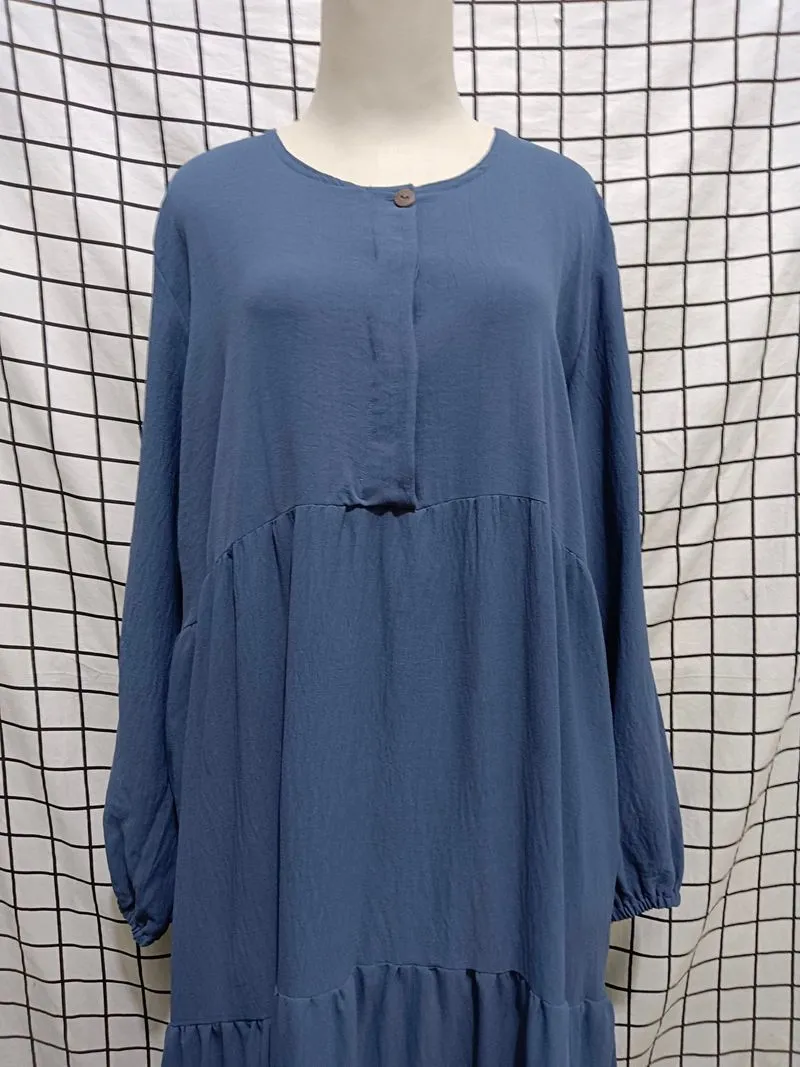 Gamis Halimah biru wanita merk kaluna photo 1