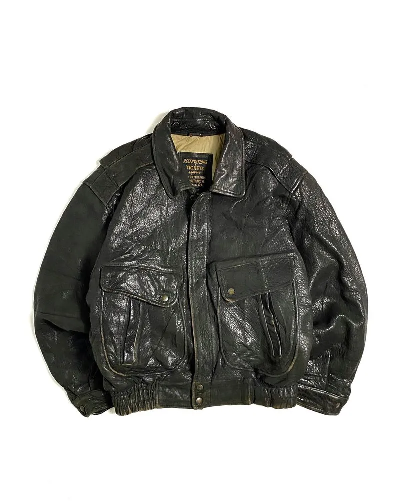 Vintage Leather Aviator Military Jacket photo 1