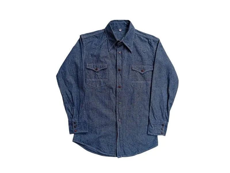70s West Cal45 denim western shirt photo 1