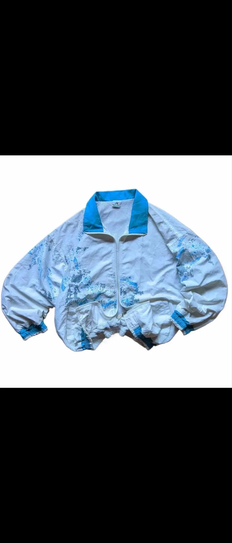 Vintage Streetwear Windbreaker Pria white blue photo 1