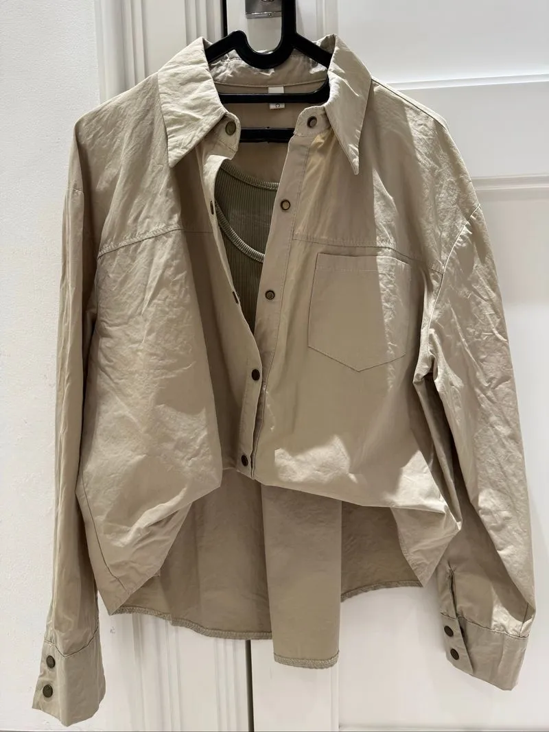 Kemeja + tanktop KHAKI photo 1