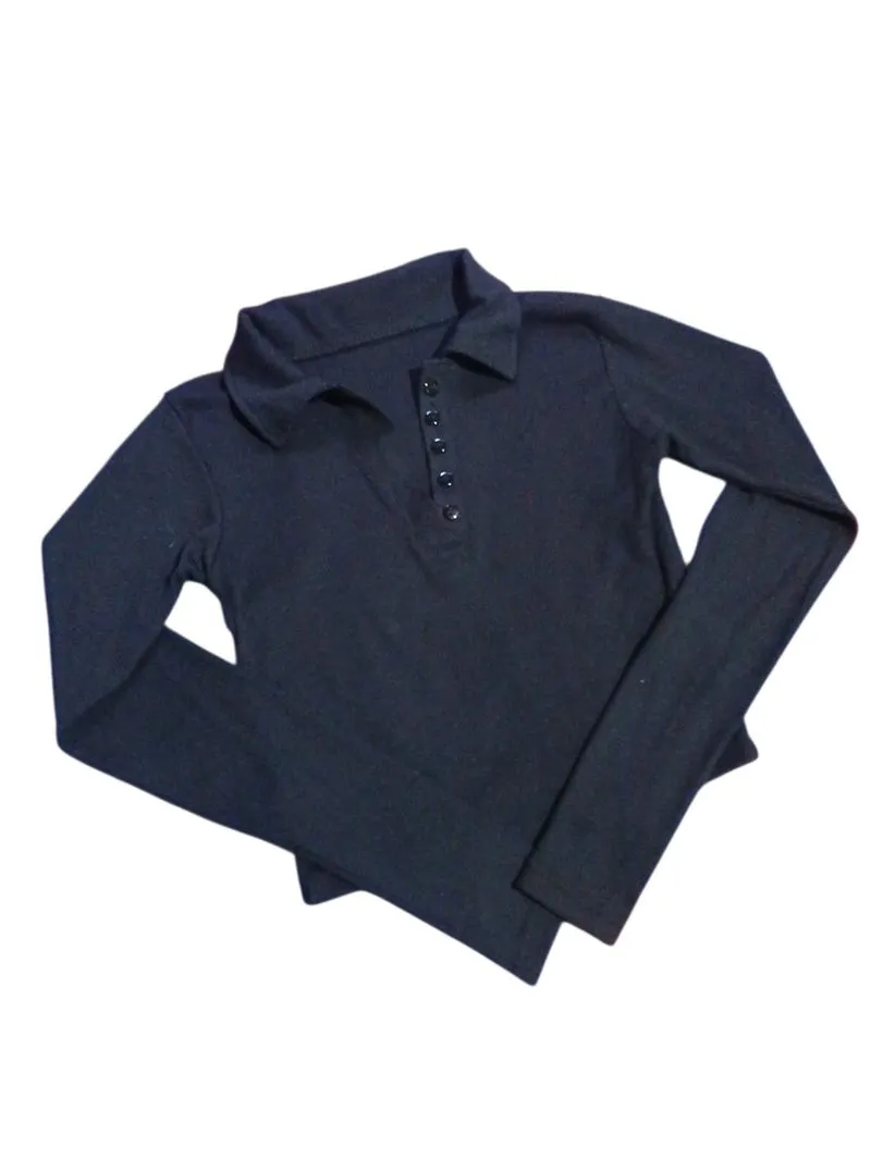 Crop polo knit photo 1