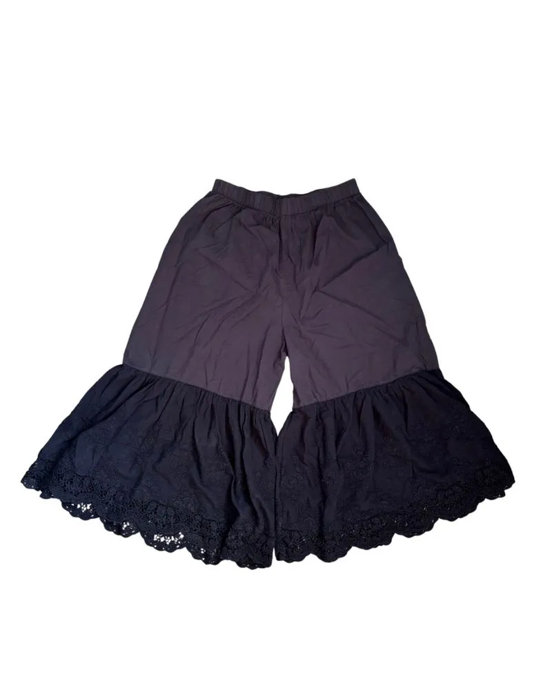 Dark Flare Pants with Lace Bell Bottoms Pirate Pants photo 1
