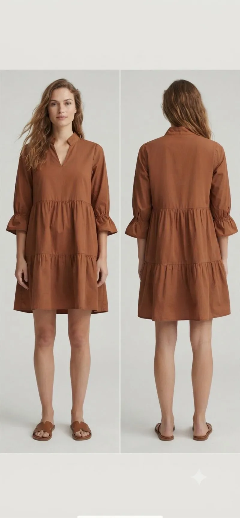 brown babydoll dress photo 1