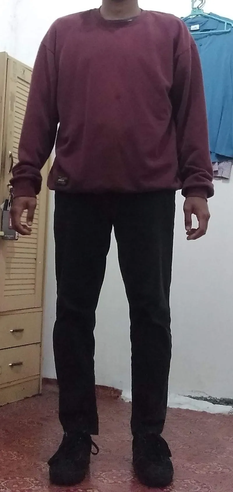 Streetwear Y2K Sweater Pria burgundy photo 1