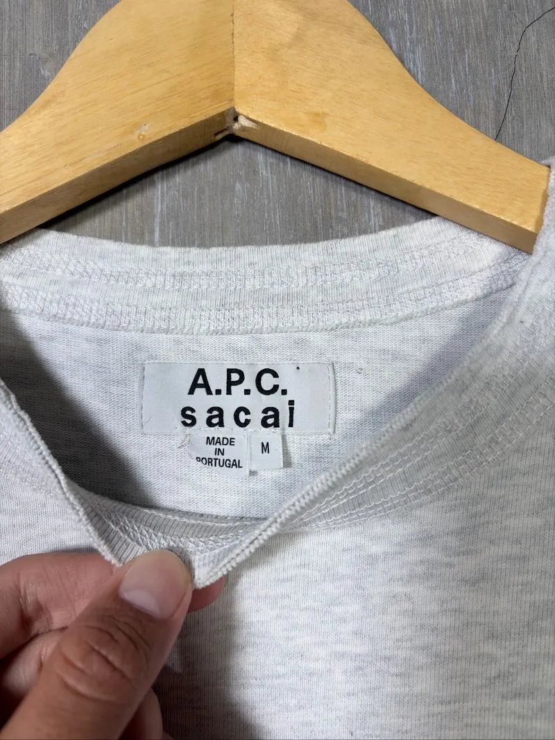 APC x SACAI Sapcai Grey T-shirt - Preloved