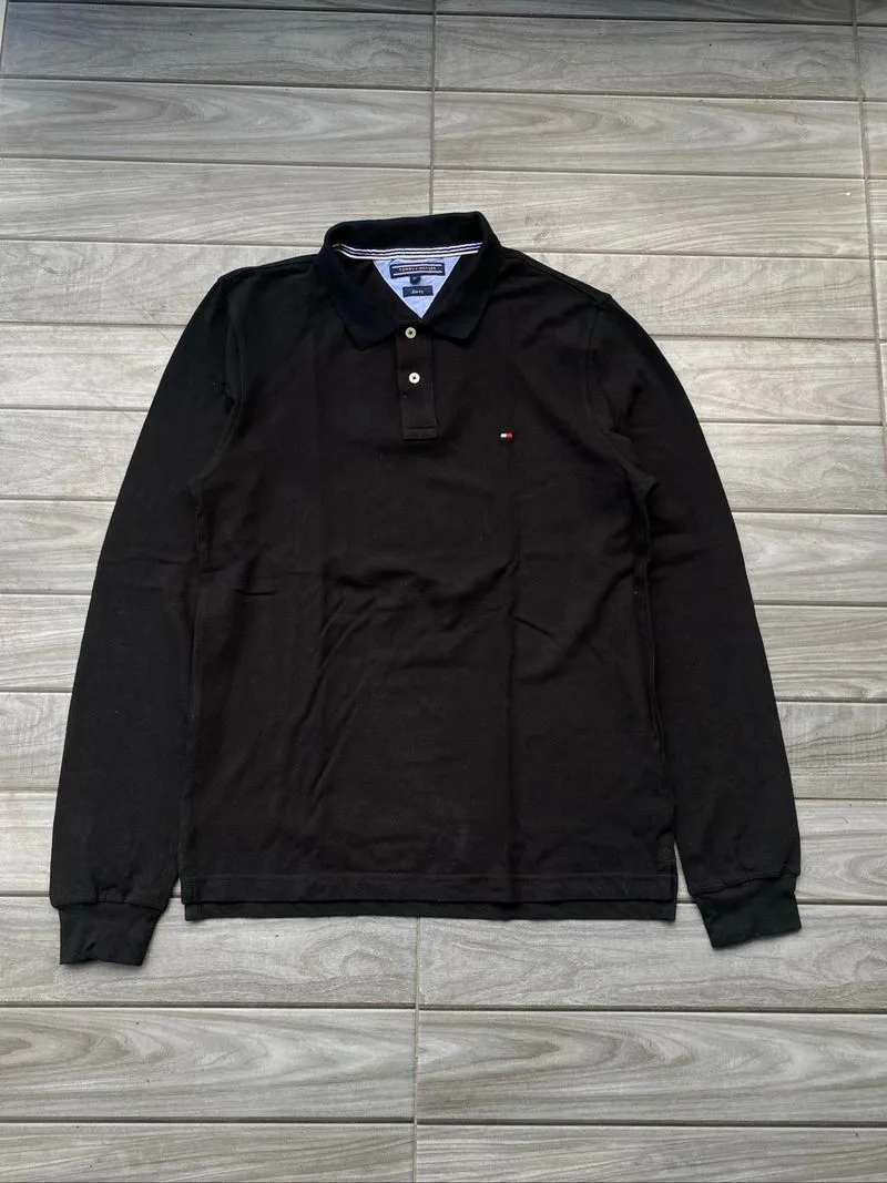 Polo shirt longsleeve tommy hilfiger slimfit black photo 1