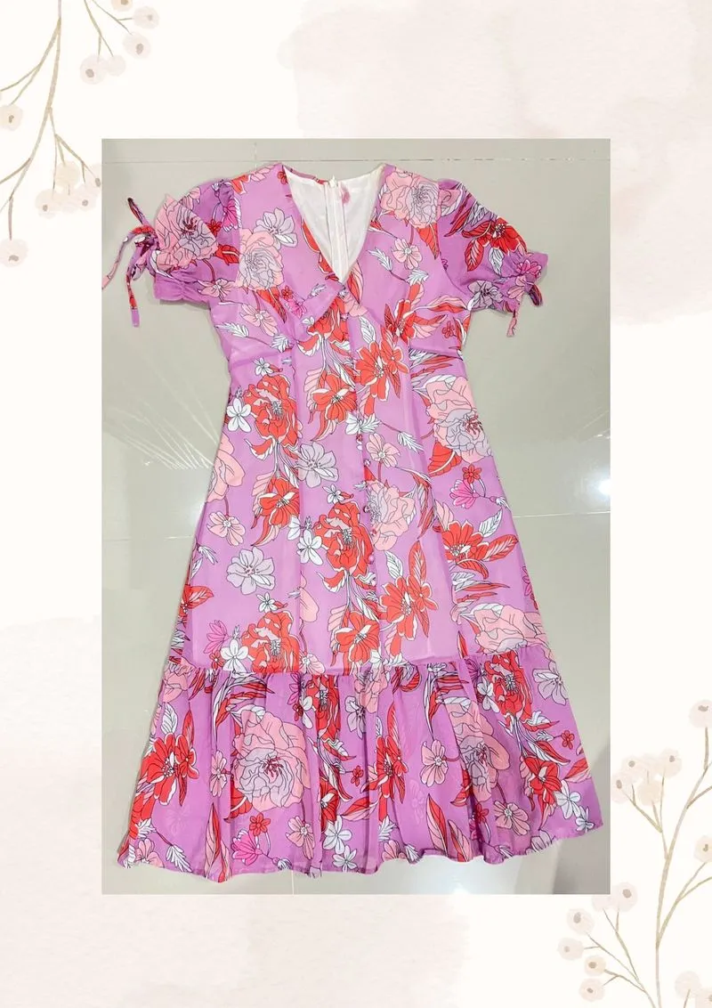 Vintage Casual dress Wanita purple photo 1