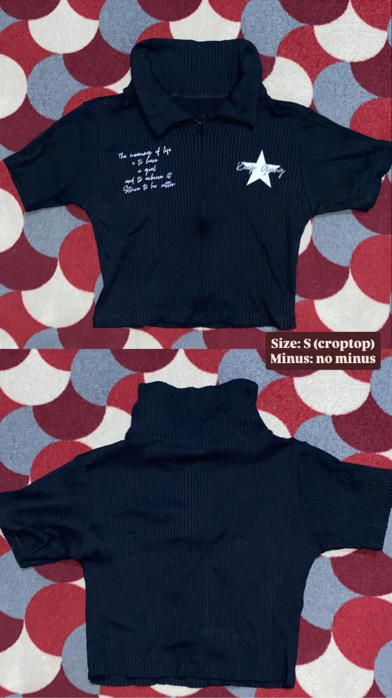 Zipper croptop | second/bekas (baca desk!!) photo 1