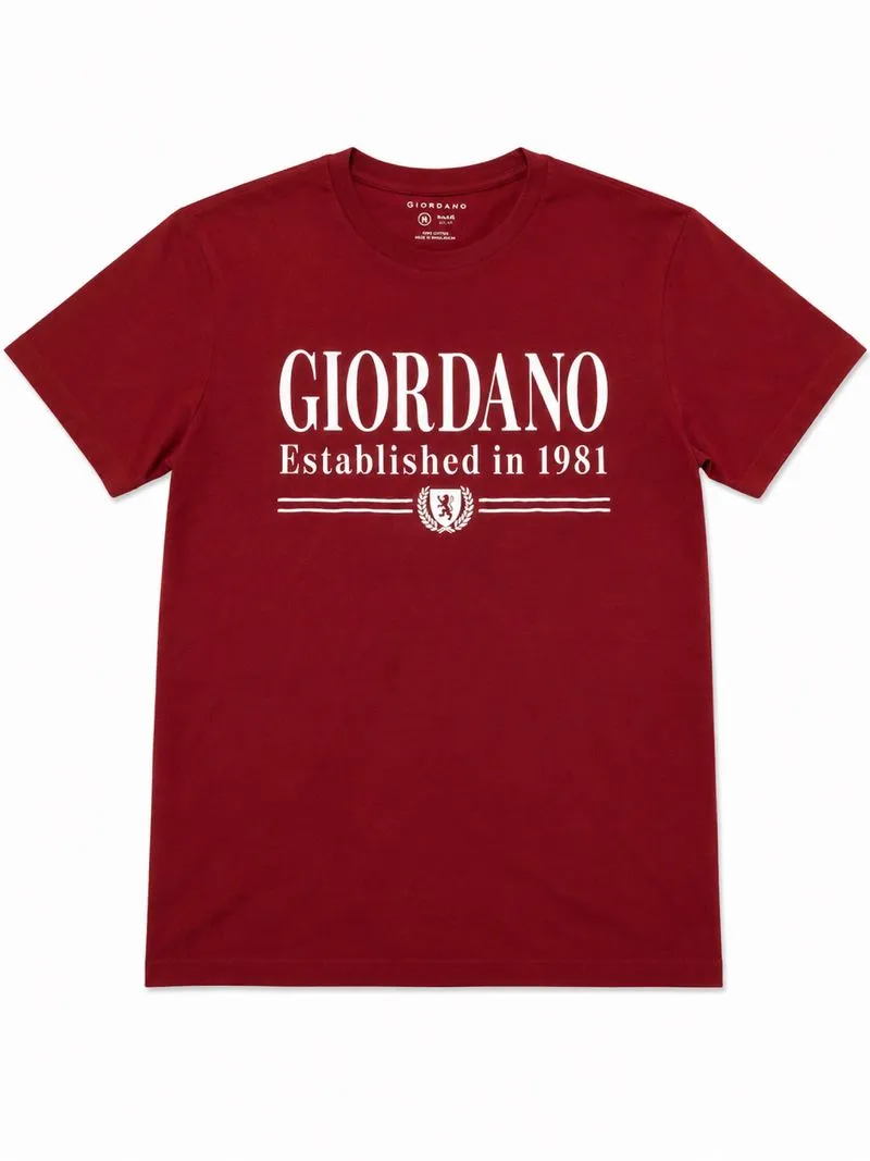 Giordano Red Merah Tshirt Grafik Graphic photo 1