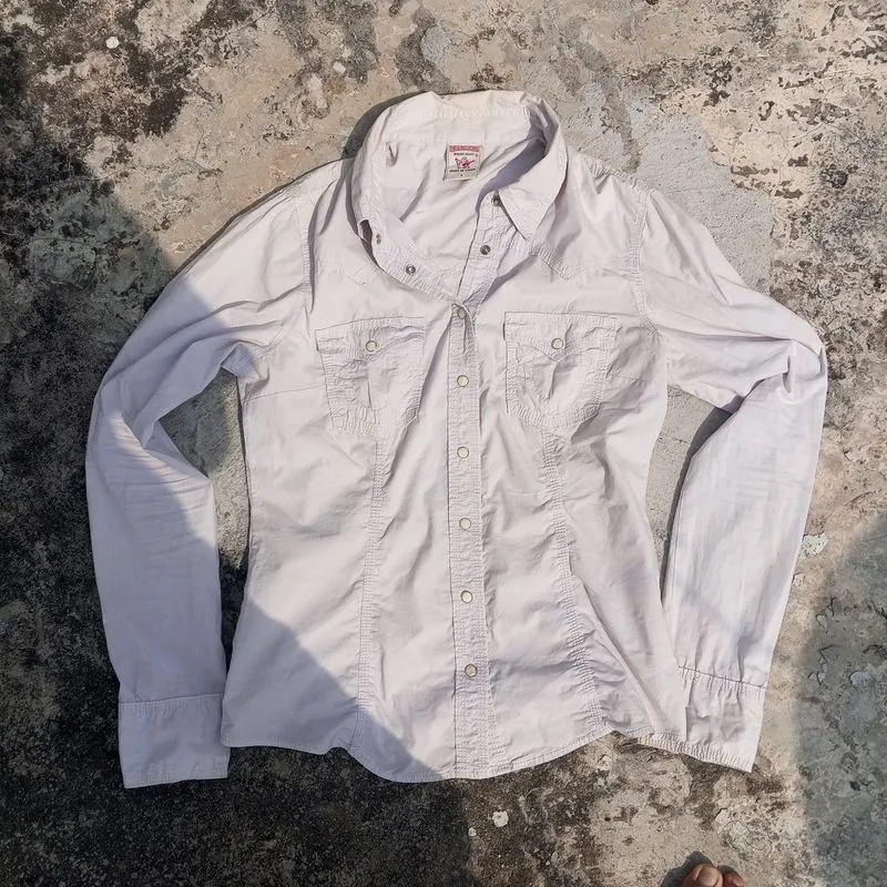 true religion button up shirt kemeja women size photo 1