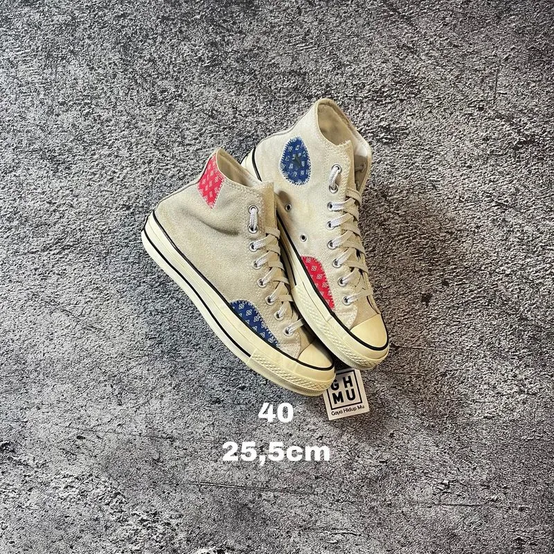 Converse 70s Hi Patchwork Leather Suede Original Guaranted photo 1