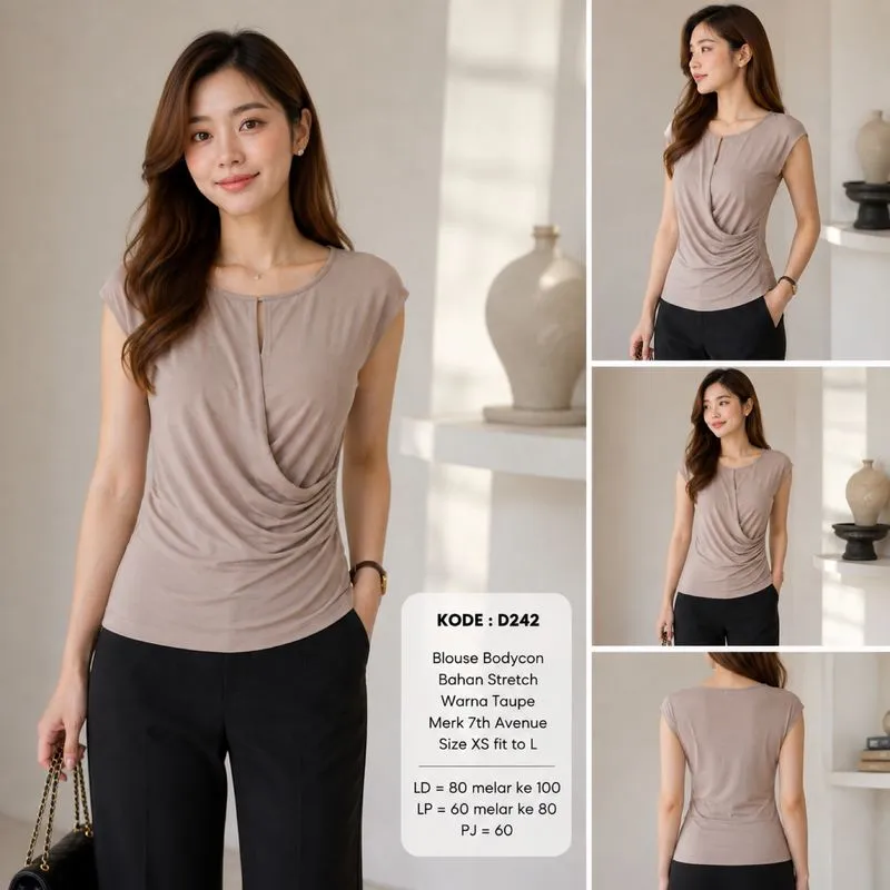 D242 - Blouse Bodycon Taupe 7th Avenue photo 1