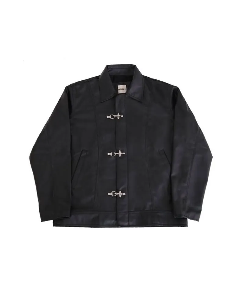 fireman clasp leather jacket photo 1