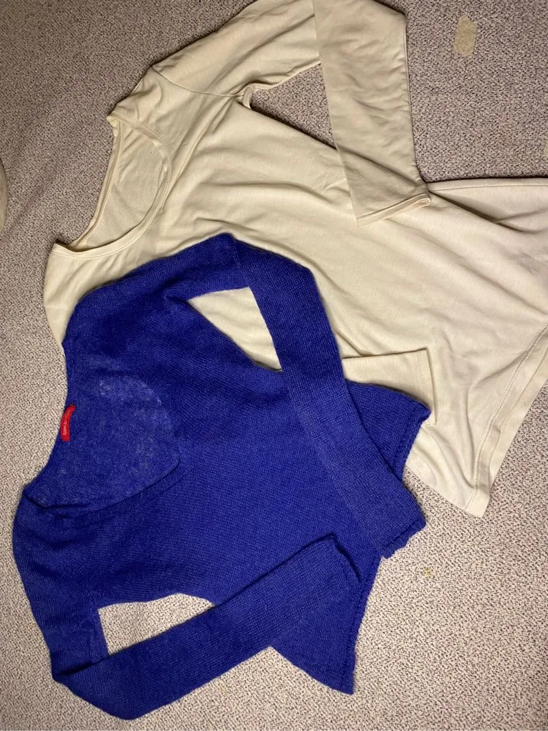 bundling 2 items!! mohair knit+white fitted longsleeve photo 1