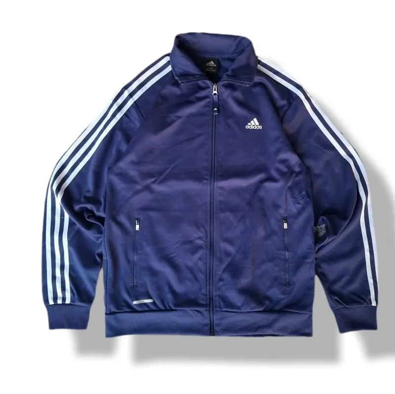 ADIDAS CLIMALITE 3 STRIPE NAVY TRACK TOP JACKET | OUTERWEAR  photo 1